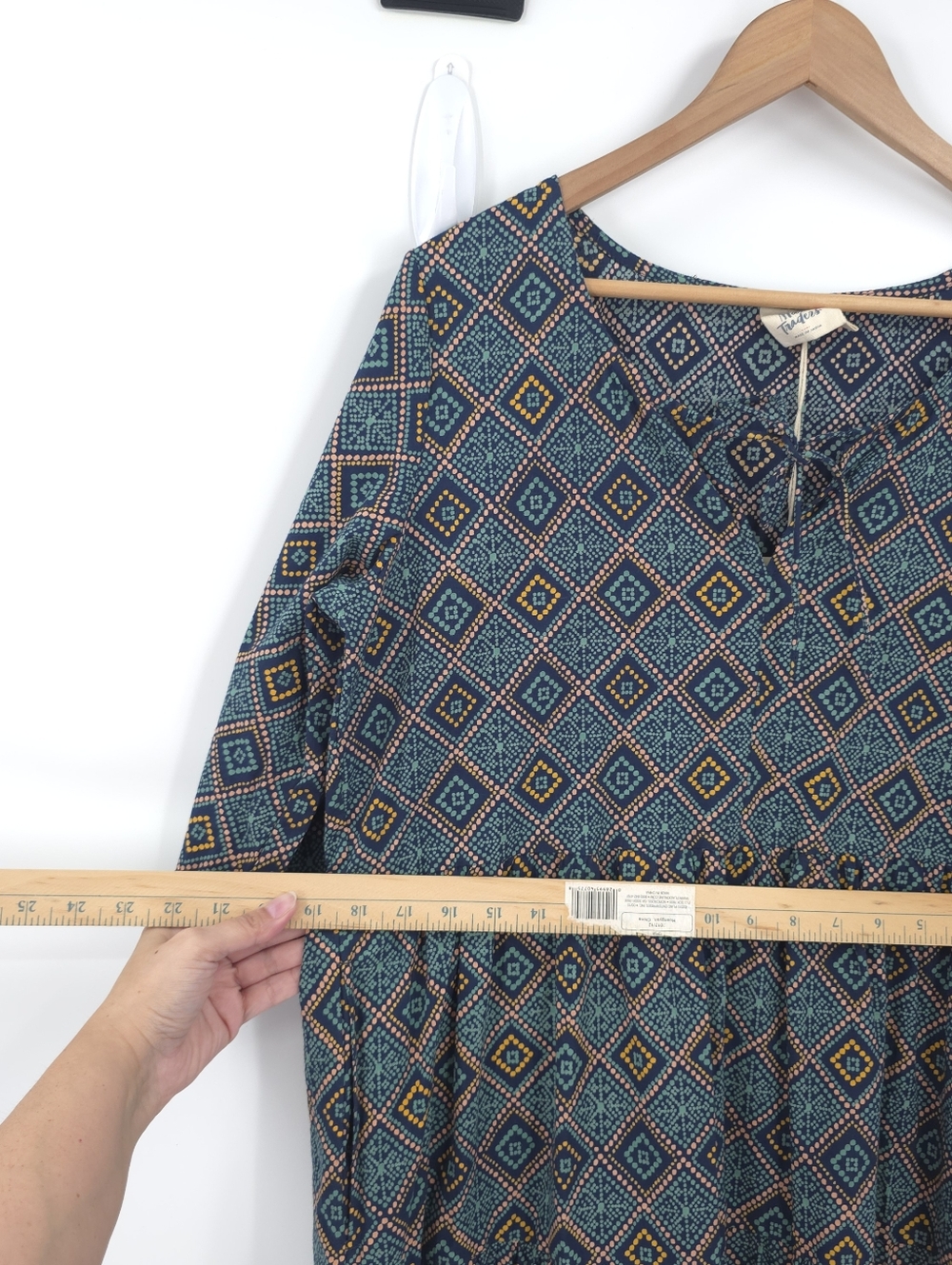 Mata Traders Tiered Midi Dress 100% Cotton Pockets Flowy Cottagcore Boho Garden - Picture 14 of 16